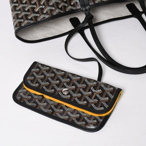 新品未使用 GOYARD ゴヤール サンルイPM バッグ トートバッグ STLCROPMLTY01CL01P ブラック PVC レザー 中古 4a009210