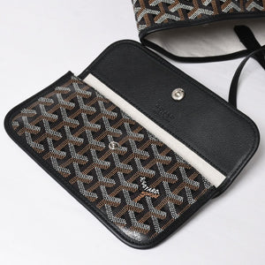 新品未使用 GOYARD ゴヤール サンルイPM バッグ トートバッグ STLCROPMLTY01CL01P ブラック PVC レザー 中古 4a009210