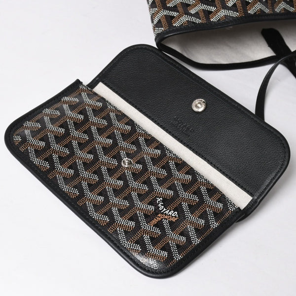新品未使用 GOYARD ゴヤール サンルイPM バッグ トートバッグ STLCROPMLTY01CL01P ブラック PVC レザー 中古 4a009210