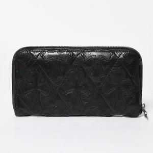 CHROME HEARTS クロムハーツ REC F ZIP QUILTED レック F ジップ キルティング 長財布 セメタリークロスパッチ シルバー925 美品 中古 4a009198