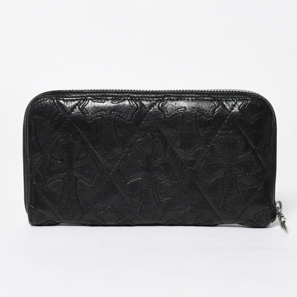 CHROME HEARTS クロムハーツ REC F ZIP QUILTED レック F ジップ キルティング 長財布 セメタリークロスパッチ シルバー925 美品 中古 4a009198