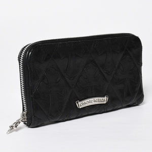 CHROME HEARTS クロムハーツ REC F ZIP QUILTED レック F ジップ キルティング 長財布 セメタリークロスパッチ シルバー925 美品 中古 4a009198