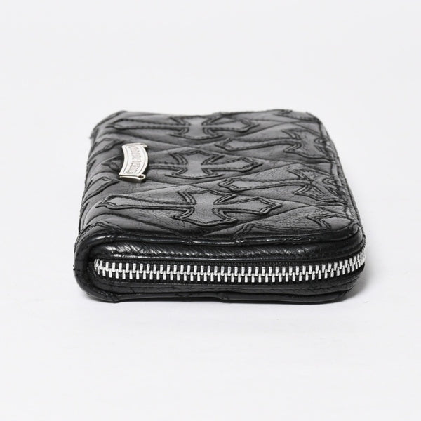 CHROME HEARTS クロムハーツ REC F ZIP QUILTED レック F ジップ キルティング 長財布 セメタリークロスパッチ シルバー925 美品 中古 4a009198