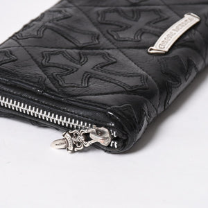 CHROME HEARTS クロムハーツ REC F ZIP QUILTED レック F ジップ キルティング 長財布 セメタリークロスパッチ シルバー925 美品 中古 4a009198