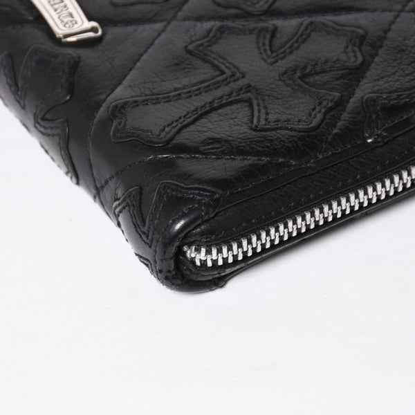 CHROME HEARTS クロムハーツ REC F ZIP QUILTED レック F ジップ キルティング 長財布 セメタリークロスパッチ シルバー925 美品 中古 4a009198