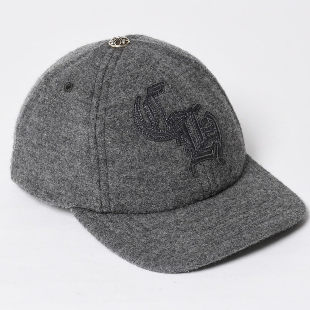 Very good condition CHROME HEARTS CH leather patch baseball cap cross ball wool silver hardware gray used 4a009023