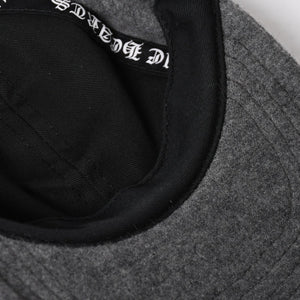 極美品 CHROME HEARTS クロムハーツ CH レザーパッチ ベースボールキャップ クロスボール ウール シルバー金具 グレー 中古 4a009023