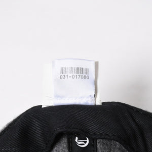 極美品 CHROME HEARTS クロムハーツ CH レザーパッチ ベースボールキャップ クロスボール ウール シルバー金具 グレー 中古 4a009023