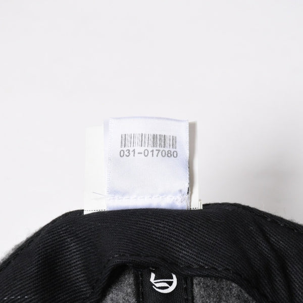 極美品 CHROME HEARTS クロムハーツ CH レザーパッチ ベースボールキャップ クロスボール ウール シルバー金具 グレー 中古 4a009023