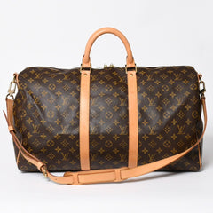 極美品 LOUIS VUITTON ルイヴィトン モノグラム キーポルバンドリエール50 ブラウン M41416 ボストンバッグ 中古 4a009122