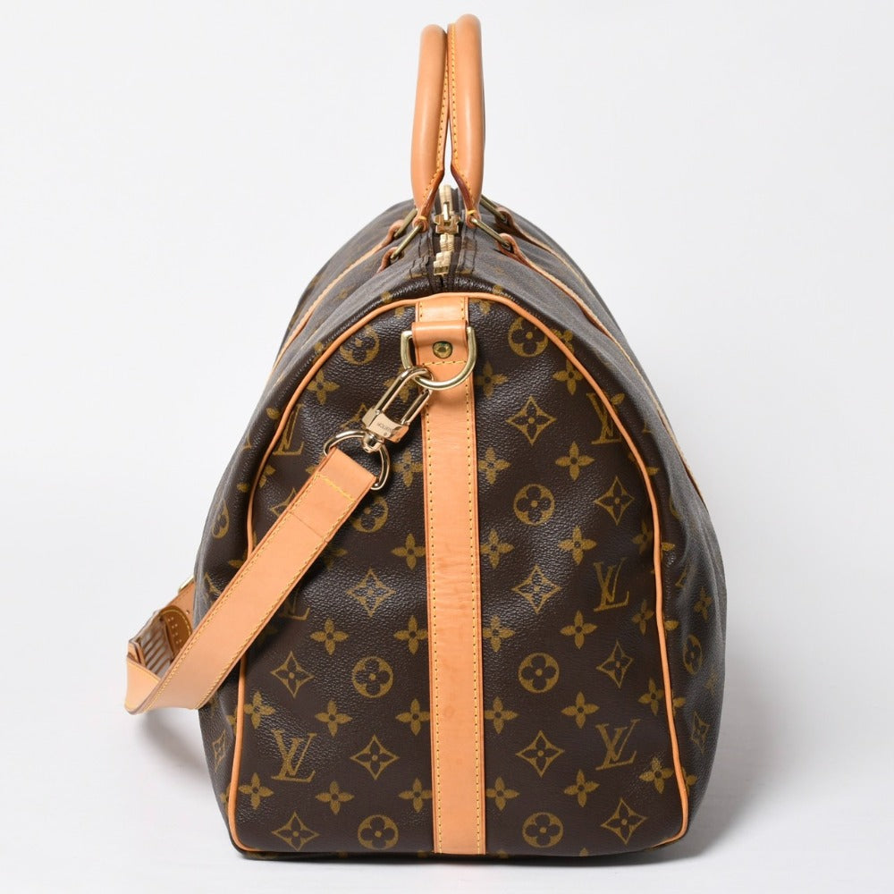 Very Good Condition LOUIS VUITTON Monogram Keepall Bandouliere 50 Brown M41416 Boston Bag Used 4a009122