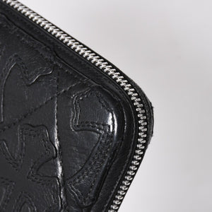 CHROME HEARTS クロムハーツ REC F ZIP QUILTED レック F ジップ キルティング 長財布 セメタリークロスパッチ シルバー925 美品 中古 4a009198