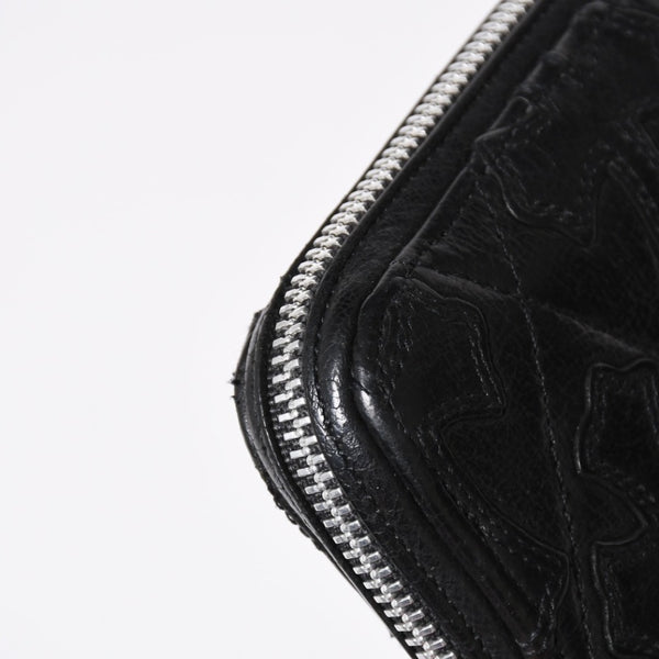 CHROME HEARTS クロムハーツ REC F ZIP QUILTED レック F ジップ キルティング 長財布 セメタリークロスパッチ シルバー925 美品 中古 4a009198