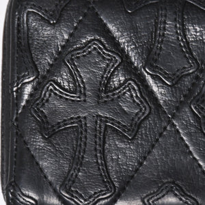 CHROME HEARTS クロムハーツ REC F ZIP QUILTED レック F ジップ キルティング 長財布 セメタリークロスパッチ シルバー925 美品 中古 4a009198