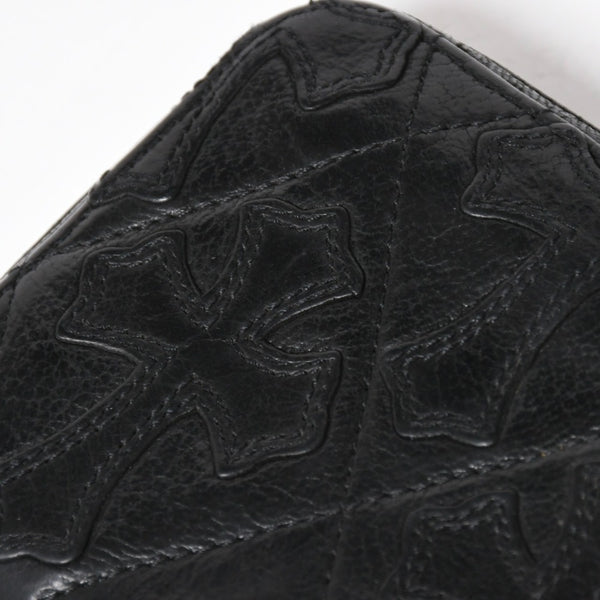 CHROME HEARTS クロムハーツ REC F ZIP QUILTED レック F ジップ キルティング 長財布 セメタリークロスパッチ シルバー925 美品 中古 4a009198