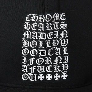 極美品 CHROME HEARTS クロムハーツ EYE CHART TRUCKER CAP アイチャート トラッカーキャップ ONE SIZE 53-60cm ブラック 中古 4a009205