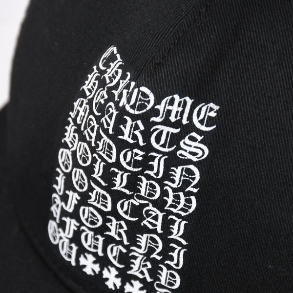 極美品 CHROME HEARTS クロムハーツ EYE CHART TRUCKER CAP アイチャート トラッカーキャップ ONE SIZE 53-60cm ブラック 中古 4a009205
