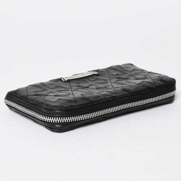 CHROME HEARTS クロムハーツ REC F ZIP QUILTED レック F ジップ キルティング 長財布 セメタリークロスパッチ シルバー925 美品 中古 4a009196