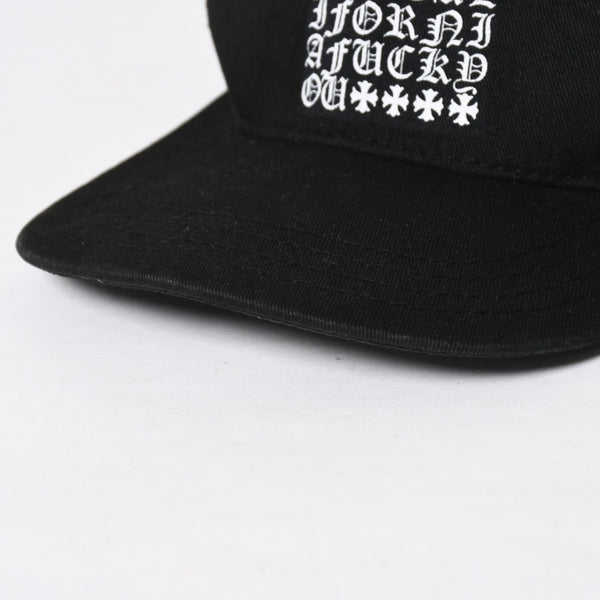 極美品 CHROME HEARTS クロムハーツ EYE CHART TRUCKER CAP アイチャート トラッカーキャップ ONE SIZE 53-60cm ブラック 中古 4a009205