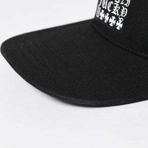 極美品 CHROME HEARTS クロムハーツ EYE CHART TRUCKER CAP アイチャート トラッカーキャップ ONE SIZE 53-60cm ブラック 中古 4a009205