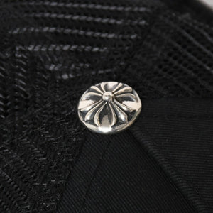 極美品 CHROME HEARTS クロムハーツ EYE CHART TRUCKER CAP アイチャート トラッカーキャップ ONE SIZE 53-60cm ブラック 中古 4a009205