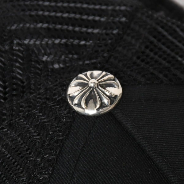 極美品 CHROME HEARTS クロムハーツ EYE CHART TRUCKER CAP アイチャート トラッカーキャップ ONE SIZE 53-60cm ブラック 中古 4a009205