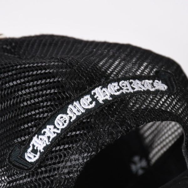 極美品 CHROME HEARTS クロムハーツ EYE CHART TRUCKER CAP アイチャート トラッカーキャップ ONE SIZE 53-60cm ブラック 中古 4a009205