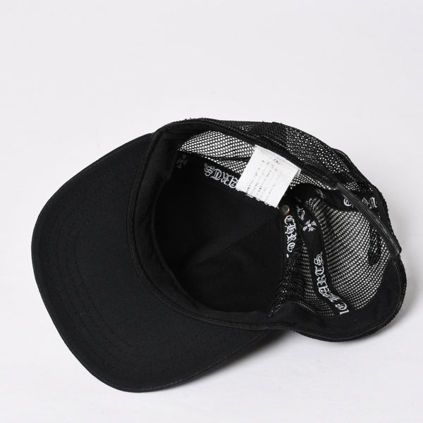 極美品 CHROME HEARTS クロムハーツ EYE CHART TRUCKER CAP アイチャート トラッカーキャップ ONE SIZE 53-60cm ブラック 中古 4a009205