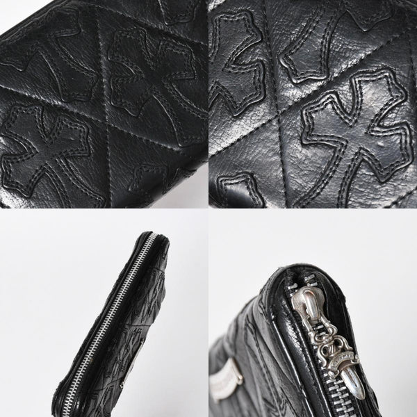 CHROME HEARTS クロムハーツ REC F ZIP QUILTED レック F ジップ キルティング 長財布 セメタリークロスパッチ シルバー925 美品 中古 4a009198