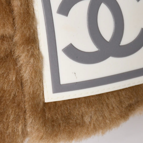 極美品 CHANEL シャネル スポーツライン エコファー トラッパーハット ニットキャップ ココマーク 2001 Mサイズ ブラウン 中古 4a008982