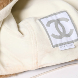 極美品 CHANEL シャネル スポーツライン エコファー トラッパーハット ニットキャップ ココマーク 2001 Mサイズ ブラウン 中古 4a008982