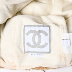 極美品 CHANEL シャネル スポーツライン エコファー トラッパーハット ニットキャップ ココマーク 2001 Mサイズ ブラウン 中古 4a008982