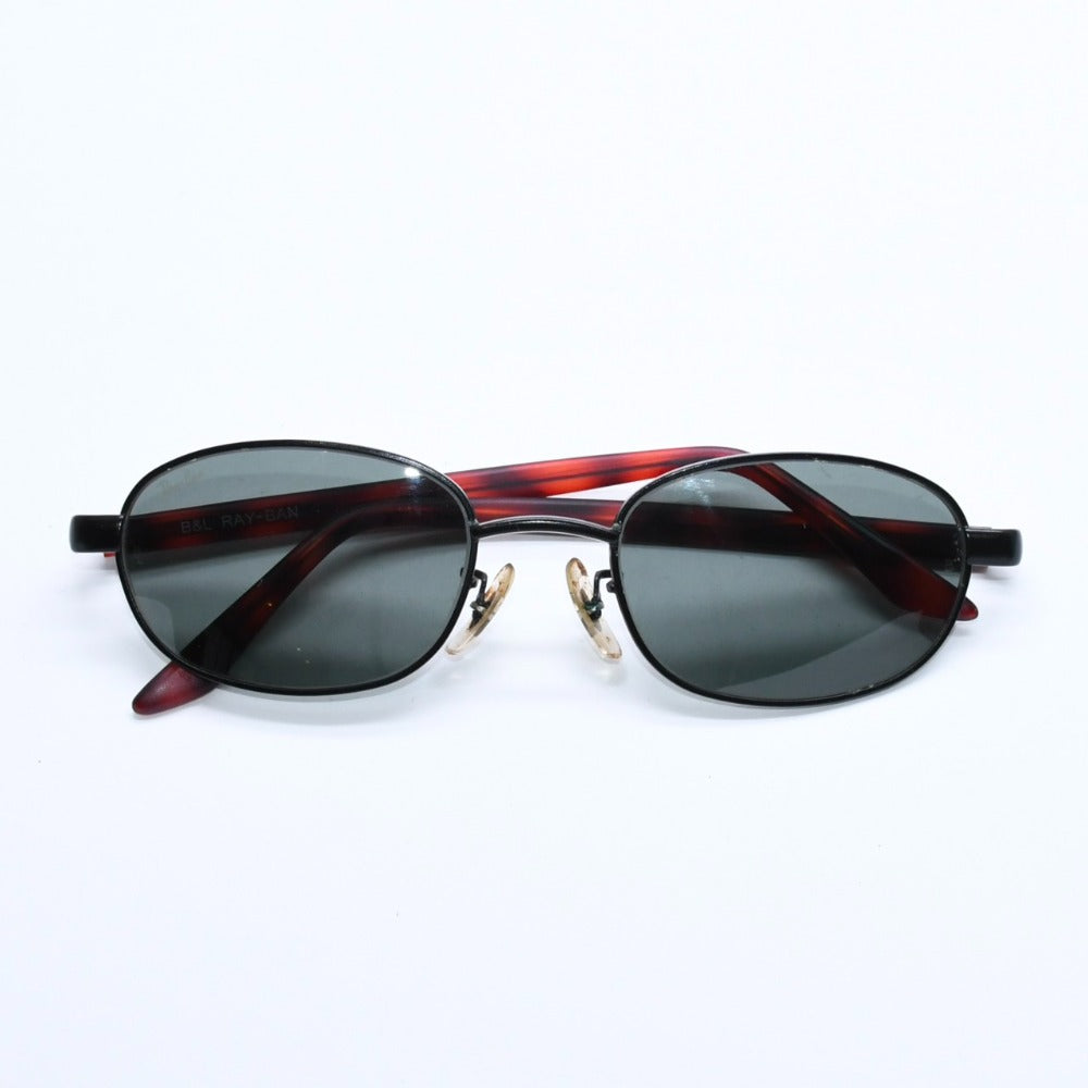 RAYBAN Ray-Ban Sunglasses Oval W2960 PPBK Acetate Metal Black Demi Red Excellent Condition Used 4a008611