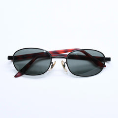 RAYBAN レイバン サングラス オーバル W2960 PPBK アセテート メタル ブラック デミレッド 美品 中古 4a008611