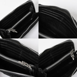 CHROME HEARTS クロムハーツ REC F ZIP QUILTED レック F ジップ キルティング 長財布 セメタリークロスパッチ シルバー925 美品 中古 4a009198