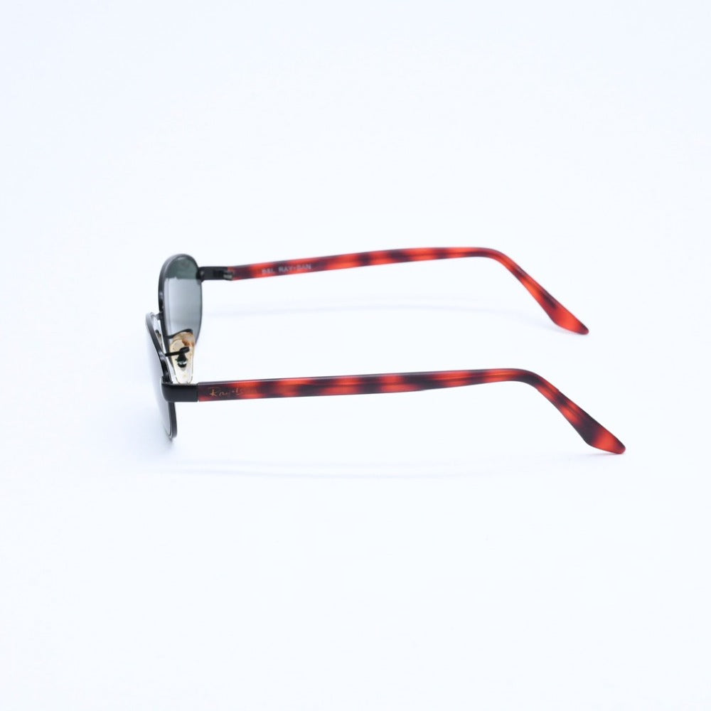 RAYBAN Ray-Ban Sunglasses Oval W2960 PPBK Acetate Metal Black Demi Red Excellent Condition Used 4a008611
