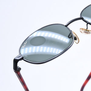 RAYBAN レイバン サングラス オーバル W2960 PPBK アセテート メタル ブラック デミレッド 美品 中古 4a008611