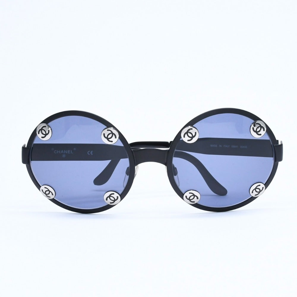 Very Good Condition CHANEL Sunglasses Eyewear Vintage 08841 90405 Coco Mark Black Used 4a009183