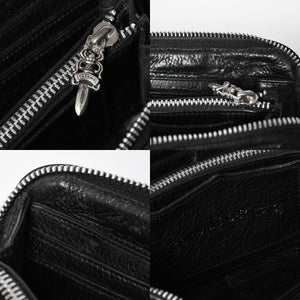 CHROME HEARTS クロムハーツ REC F ZIP QUILTED レック F ジップ キルティング 長財布 セメタリークロスパッチ シルバー925 美品 中古 4a009198