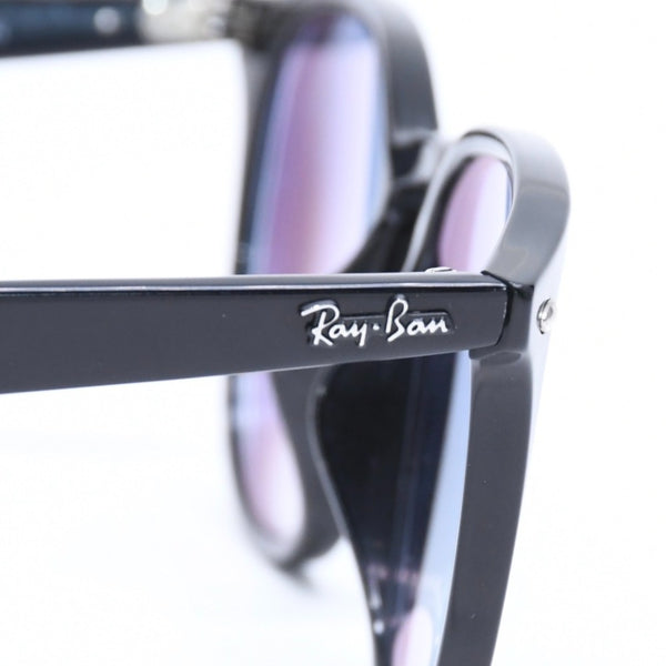 極美品 RAYBAN レイバン サングラス アジアンフィット 度あり RB4259 アセテート ブラック ライトブルー シルバー金具 サイズ53◻︎20 中古 4a008612