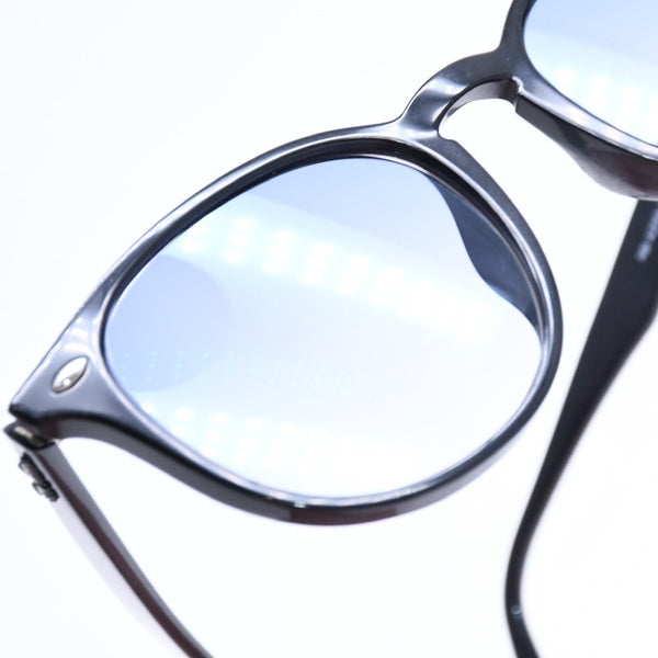 極美品 RAYBAN レイバン サングラス アジアンフィット 度あり RB4259 アセテート ブラック ライトブルー シルバー金具 サイズ53◻︎20 中古 4a008612