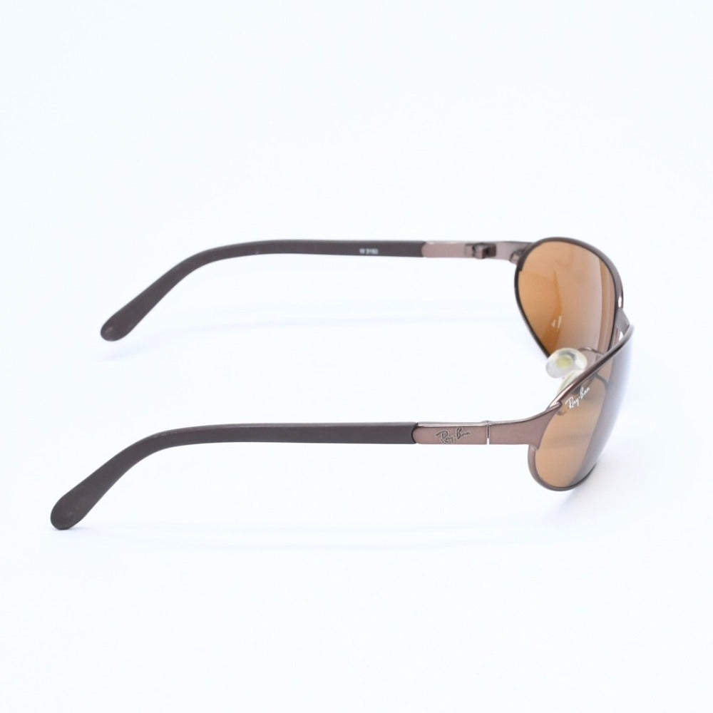 Ray-Ban sunglasses W3160 Italian-made metal rubber strap, brown with bronze hardware, excellent condition, pre-owned. (Item No. 4a008625)