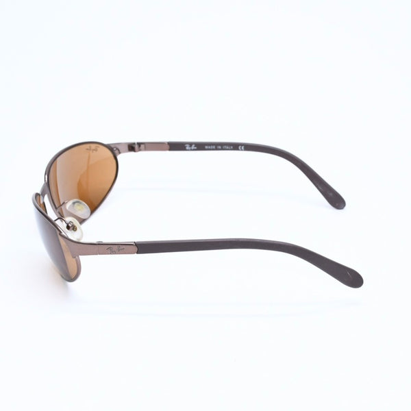 RAYBAN レイバン サングラス W3160 イタリア製 メタル ラバー ブラウン ブロンズ金具 美品 中古 4a008625