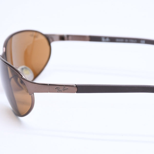 RAYBAN レイバン サングラス W3160 イタリア製 メタル ラバー ブラウン ブロンズ金具 美品 中古 4a008625