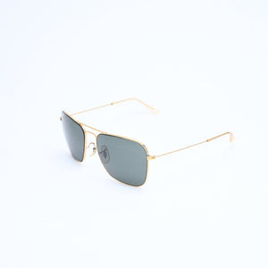 RAYBAN レイバン キャラバン サングラス ダブルブリッジフレーム スクエア型 メタル ゴールド金具 美品 中古 4a008618