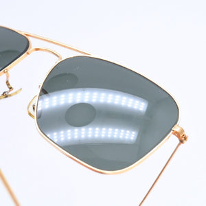 RAYBAN レイバン キャラバン サングラス ダブルブリッジフレーム スクエア型 メタル ゴールド金具 美品 中古 4a008618