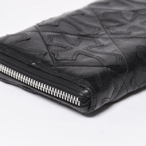 CHROME HEARTS クロムハーツ REC F ZIP QUILTED レック F ジップ キルティング 長財布 セメタリークロスパッチ シルバー925 美品 中古 4a009196