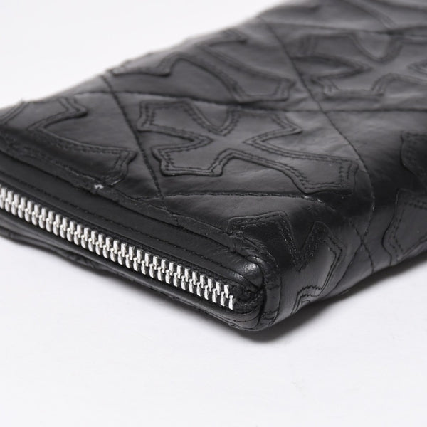 CHROME HEARTS クロムハーツ REC F ZIP QUILTED レック F ジップ キルティング 長財布 セメタリークロスパッチ シルバー925 美品 中古 4a009196