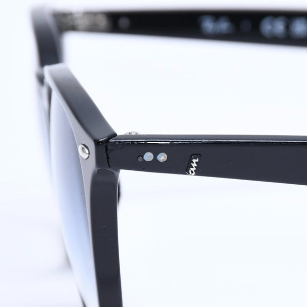 RAYBAN レイバン ボストンシェイプ サングラス RB4259F アセテート ブラック ブルー シルバー金具 サイズ53□20 美品 中古 4a008629