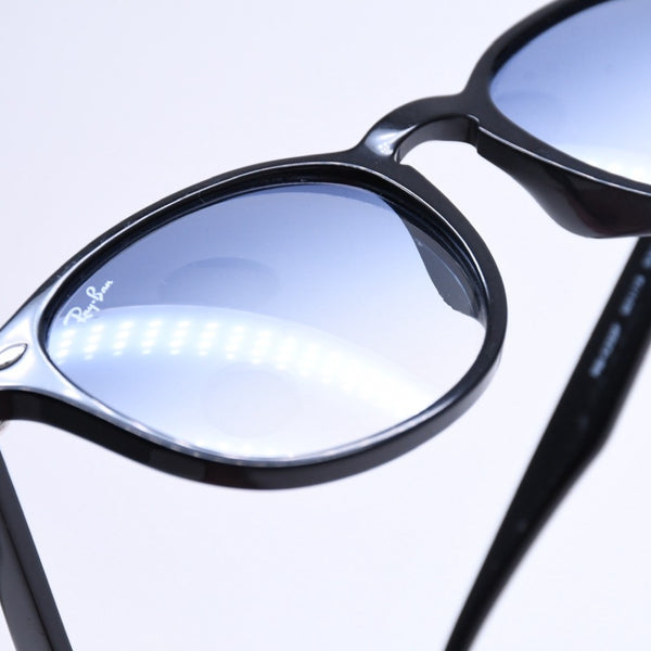 RAYBAN レイバン ボストンシェイプ サングラス RB4259F アセテート ブラック ブルー シルバー金具 サイズ53□20 美品 中古 4a008629